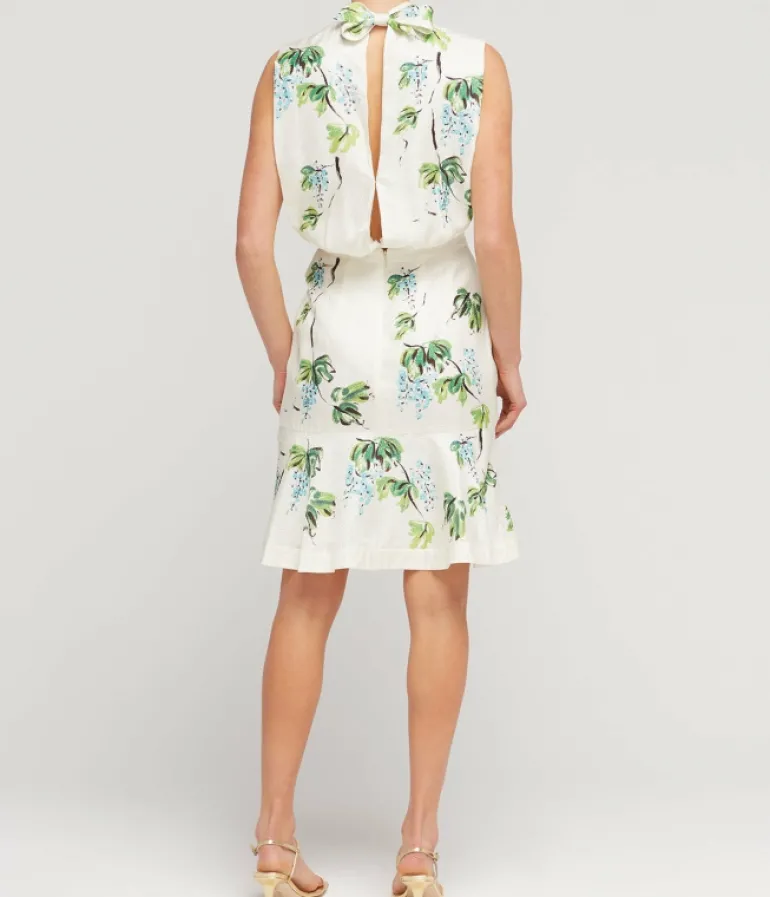 Dresses-Saloni Fleur Silk Short Dress in Blueberry Placement