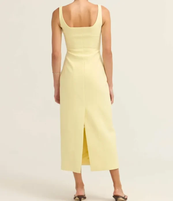 Dresses-Mode Sportif Freddie Bead Dress in Lemon