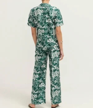 Tops-Oroton Garden Toile Embellished Camp Shirt in Ivy
