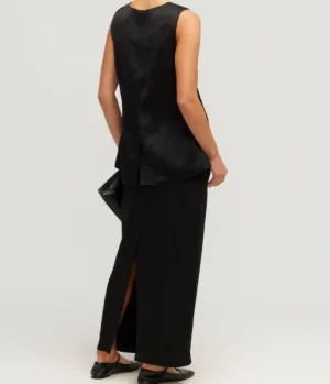 Tops-Posse Gigi Asymmetric Vest in Black