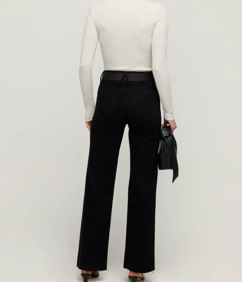 Denim-SLVRLAKE Grace High Rise Wide Leg in Jet Black