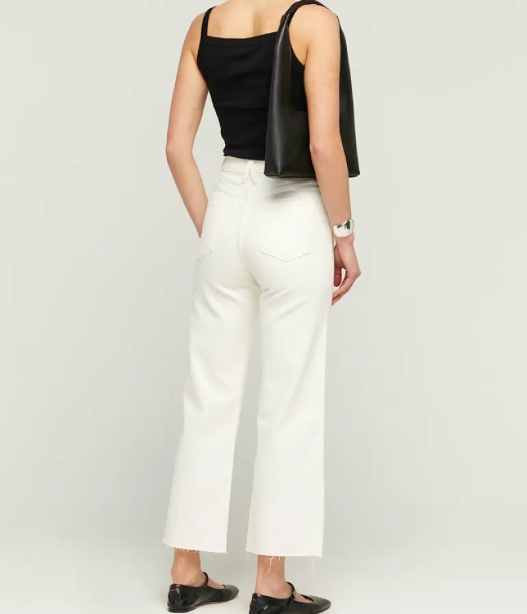 Denim-SLVRLAKE Grace High Rise Wide Leg Crop in White