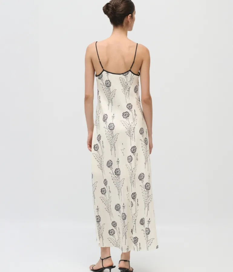 Dresses-Oroton Graphic Dandelion Slip Dress in Ecru