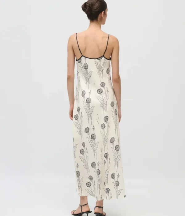 Dresses-Oroton Graphic Dandelion Slip Dress in Ecru