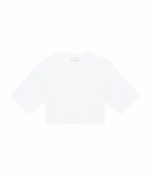 T-shirts & Tanks-Loulou Studio Gupo Cropped T-shirt in White