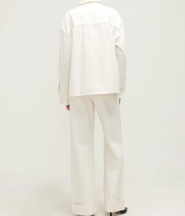 Denim | Tops-Agolde Gwen Slice Shirt in Fortune Cookie