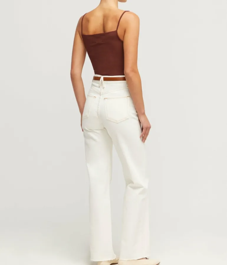 Tops-Refine Gwyn Square Neck Tank Top in Milk Chocolate