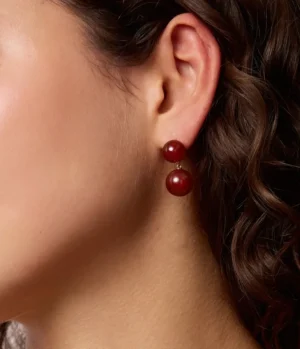 Jewellery | Earrings-Lie Studio Hannah Earring in Red Carnelian