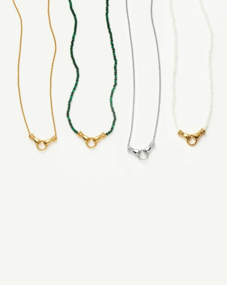 Jewellery | Necklaces-Missoma Harris Reed In Good Hands Mini Pendant Slider Necklace in Gold