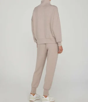 Loungewear-Varley Hawley Half Zip Sweatshirt in Taupe Marle