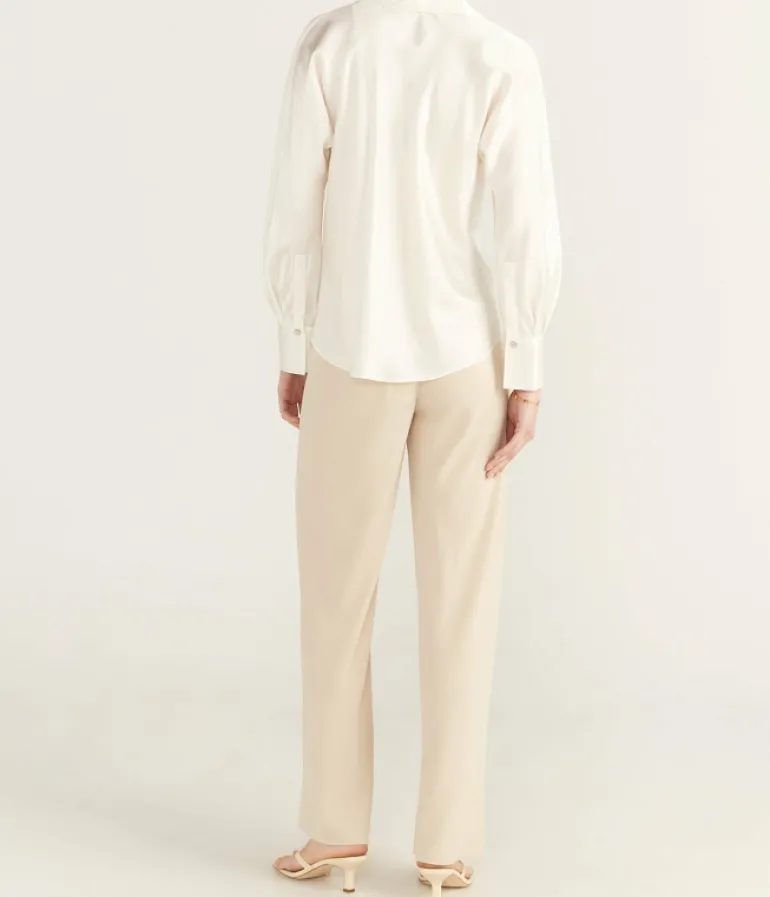 Pants-Vince High Waisted Bias Pant in Shell