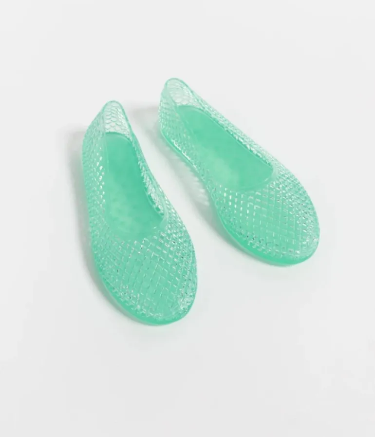 Flat Shoes-Ancient Greek Sandals Iro Jelly Flat in Aqua