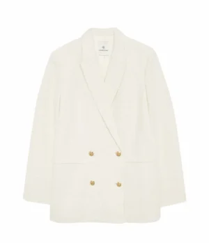 Jackets & Outerwear-Anine Bing Jasmine Blazer in Ivory