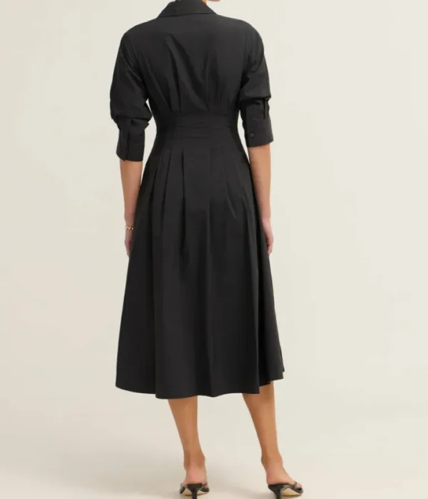 Dresses-Simkhai Jazz Pintuck Midi Dress in Black