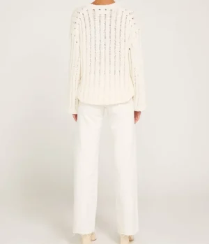 Knitwear-Samsoe Samsoe Julia Crew Neck Knit in Pristine