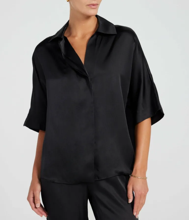 Tops-Anine Bing Julia Shirt in Black