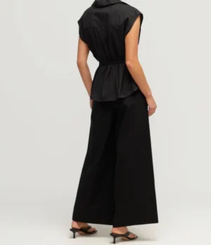 Tops-Posse Juno Belted Shirt in Black