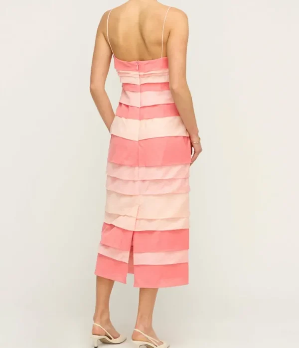 Dresses-Acler Kirton Midi Dress in Pearl and Pink