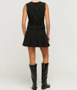 Skirts-Beaufille Konno Pleated Mini Skirt in Black