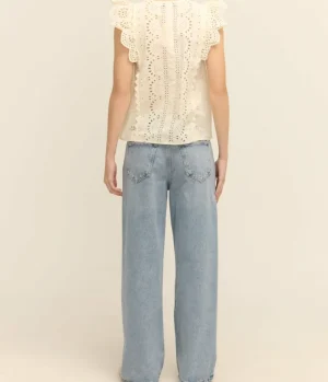 Tops-Sea NY Lainey Embroidery Tank Top in Cream