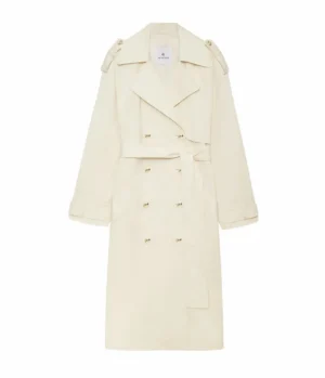 Jackets & Outerwear-Anine Bing Layton Trench in Cream