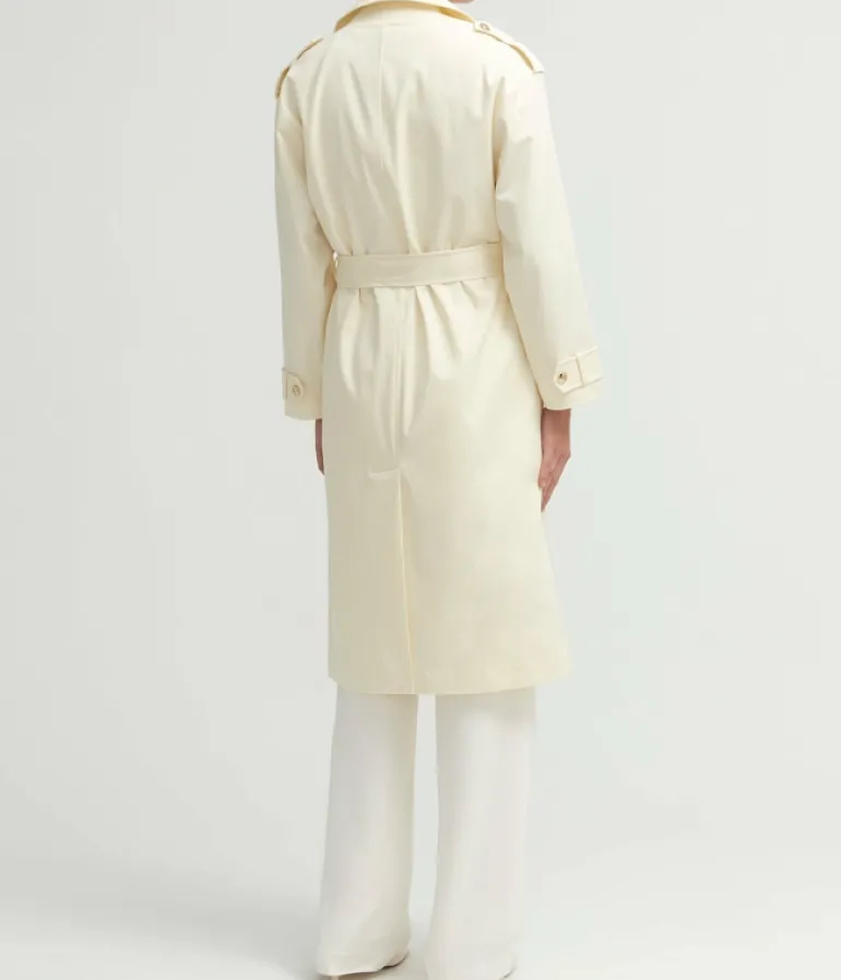 Jackets & Outerwear-Anine Bing Layton Trench in Cream