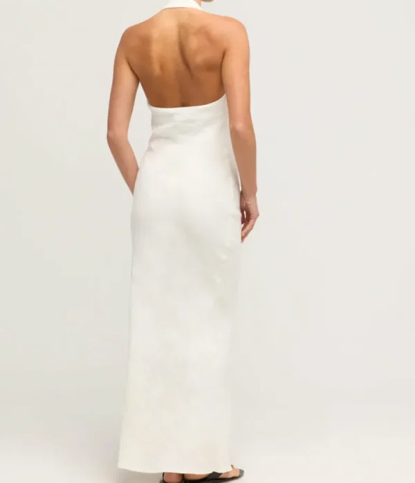 Dresses-St Agni Linen Bias Maxi Dress in Ivory