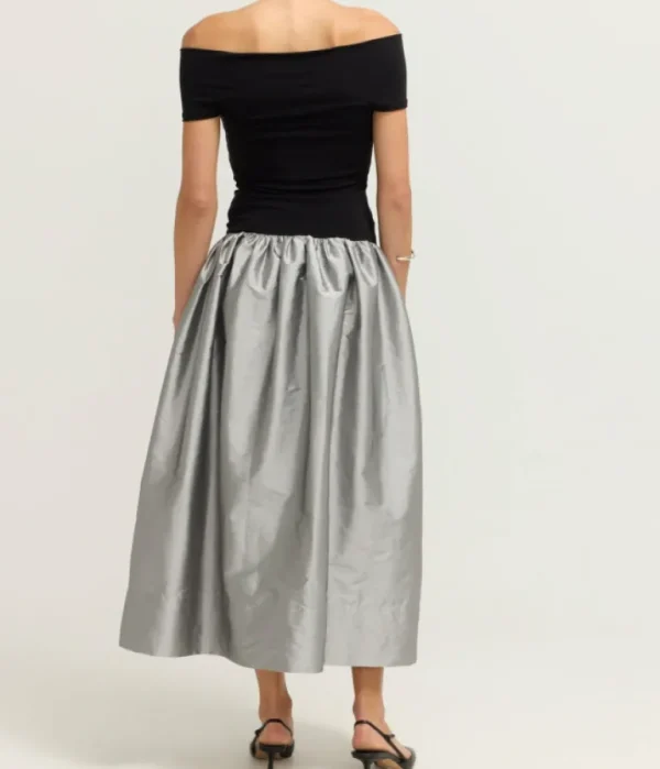 Dresses-Anna October Lorraine Maxi Dress in Silver