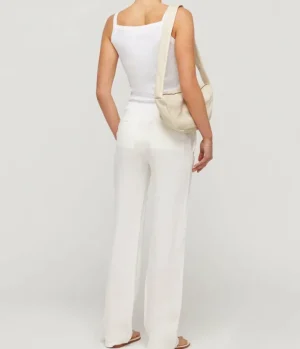 Pants-St Agni Low Waist Raw Edge Pants in Ivory