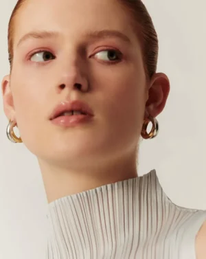 Jewellery | Earrings-Missoma Lucy Williams X Chunky Entwine Hoop in Two Tone Gold and Silver