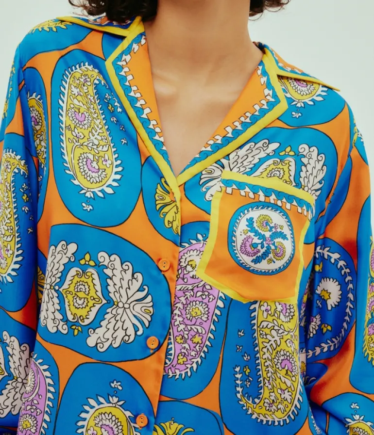 Tops-Alemais Luis Shirt in Tangerine