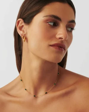 Jewellery | Necklaces-Missoma Magma Gemstone Charm Choker in Gold