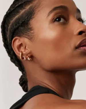 Jewellery | Earrings-Missoma Magma Gemstone Small Hoop Earrings in Gold
