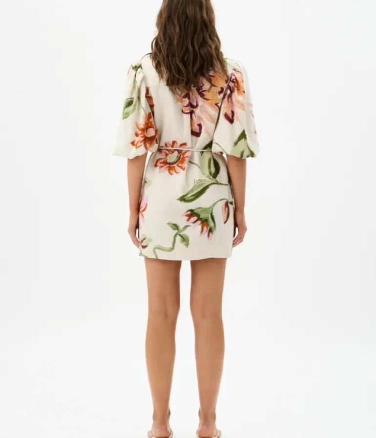 Dresses-Roame Margot Mini Dress in Raphia Bloom