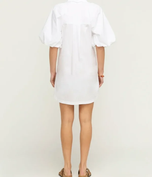 Dresses-Bird and Knoll Maude Puff Sleeve Mini Dress in White