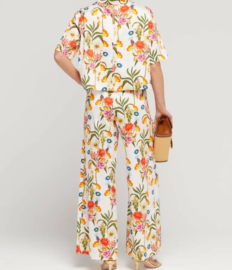 Pants-Borgo De Nor Melia Cotton Pant in Vila Floral
