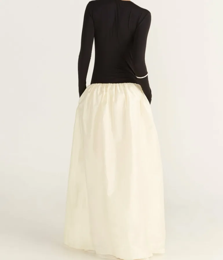 Dresses-Anna October Meringue Maxi Dress in Black and Ivory