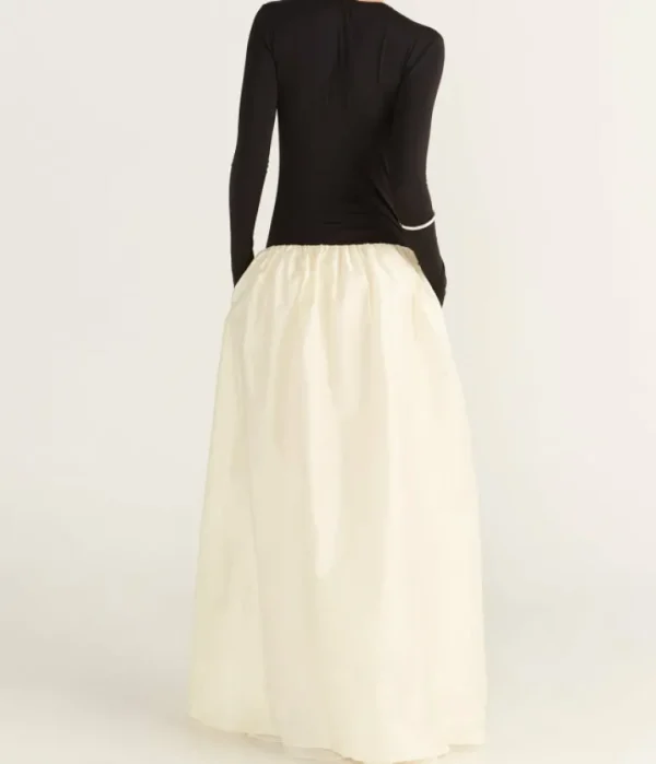 Dresses-Anna October Meringue Maxi Dress in Black and Ivory