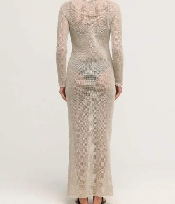 Dresses-St Agni Mesh Long Sleeve Dress in Aloe