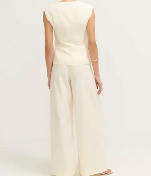 Pants-St Agni Minimal Fold Trousers in Ivory