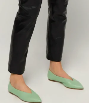 Flat Shoes-Mode Sportif Moa Nappa Leather Flat in Mint