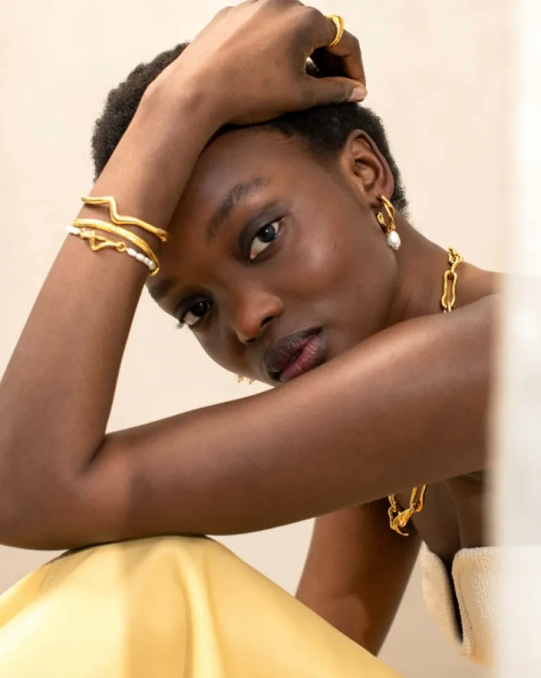 Jewellery | Bracelets-Missoma Molten Wave Cuff Bracelet in Gold