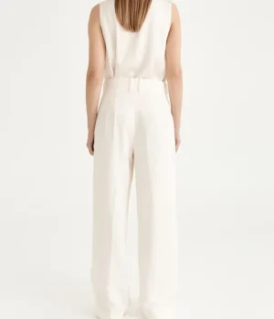 Pants-Solaqua Nicola Double Pleat Pants in Ivory