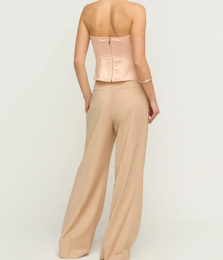 Pants-Anna October Noemie High Waisted Pant in Peach
