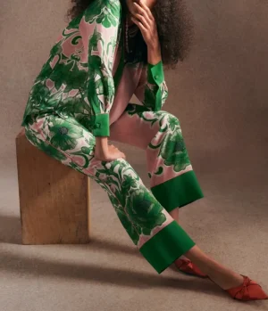 Tops-Borgo De Nor Nova Crepe Blouse Top in Antigua Green