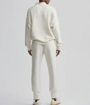 Loungewear-Varley Oakdale Sweat in Ivory Marl Fleck