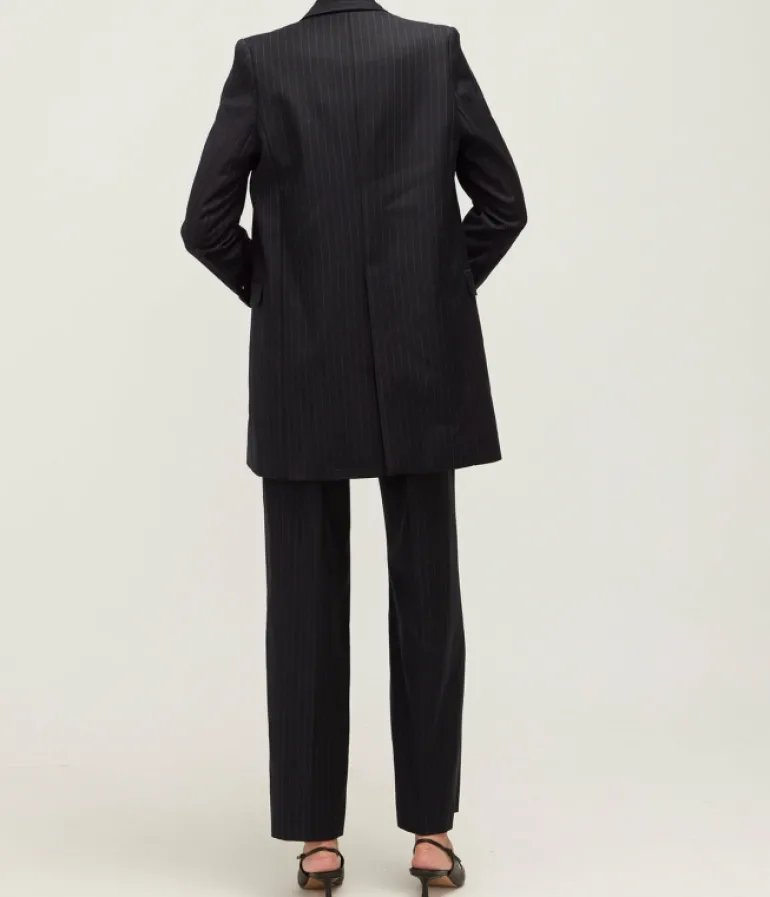 Jackets & Outerwear-Beare Park Oversized Blazer in Navy