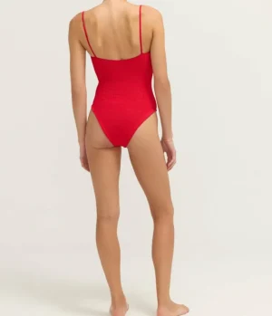 Swim & Resortwear-Hunza G Pamela One Piece Swimsuit in Red