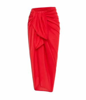 Swim & Resortwear-Mode Sportif Pareo Sarong in Tomato