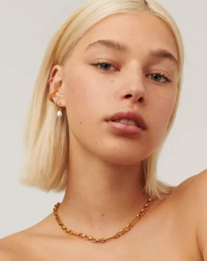Jewellery | Earrings-Missoma Pearl Drop Earring in Gold